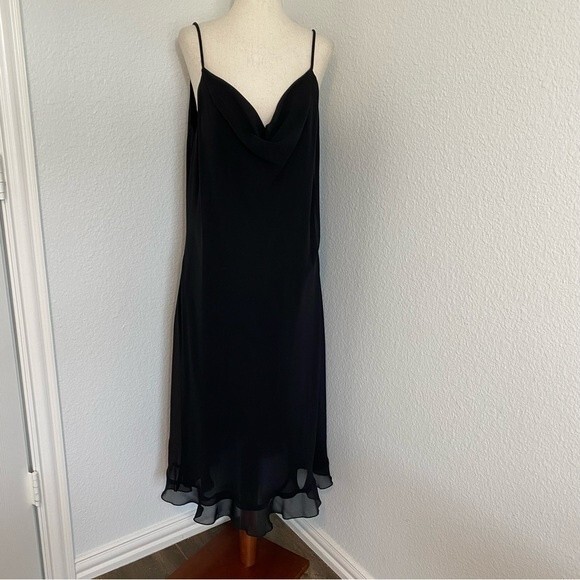 NWT  CDC Slip Dress Matching Lace Velvet Formal Evening Jacket Black SZ 14 - Picture 4 of 15